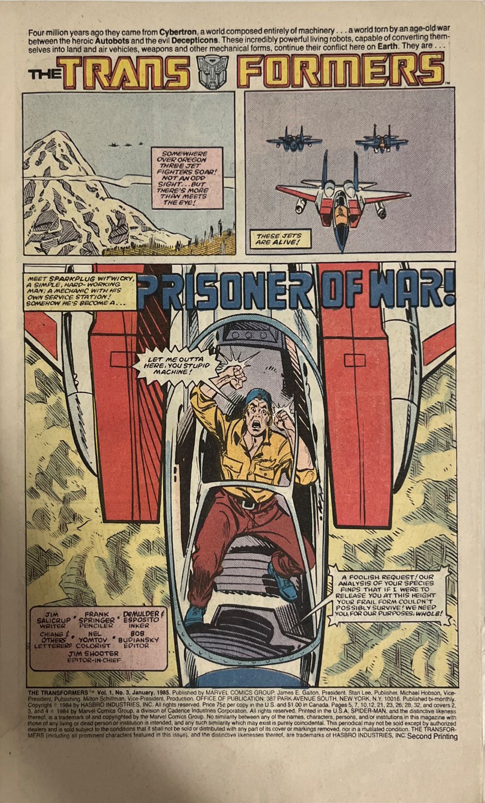 The Transformers (Vol 1) - Marvel Comics Group (3 - Jan 1985) comic book collectible [Barcode 071486023791] - Main Image 3