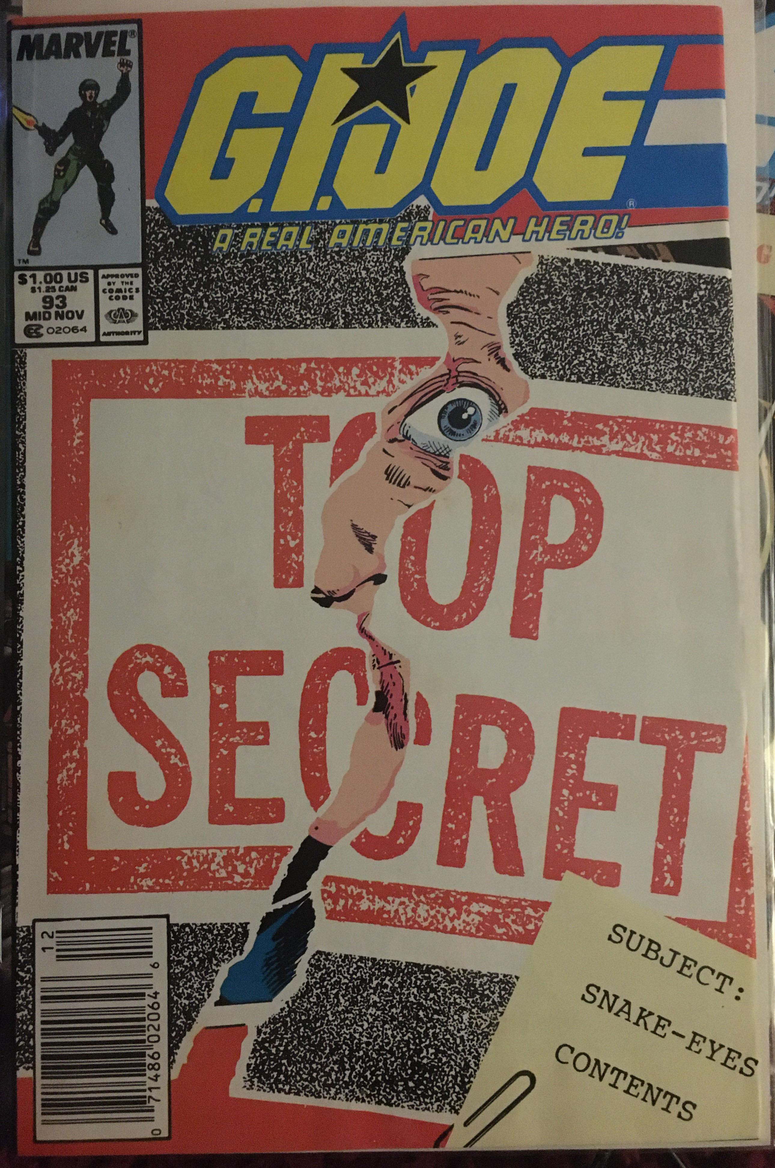 G.I. Joe: A Real American Hero - Marvel Comics (93 - Nov 1989) comic book collectible [Barcode 2771400148] - Main Image 2
