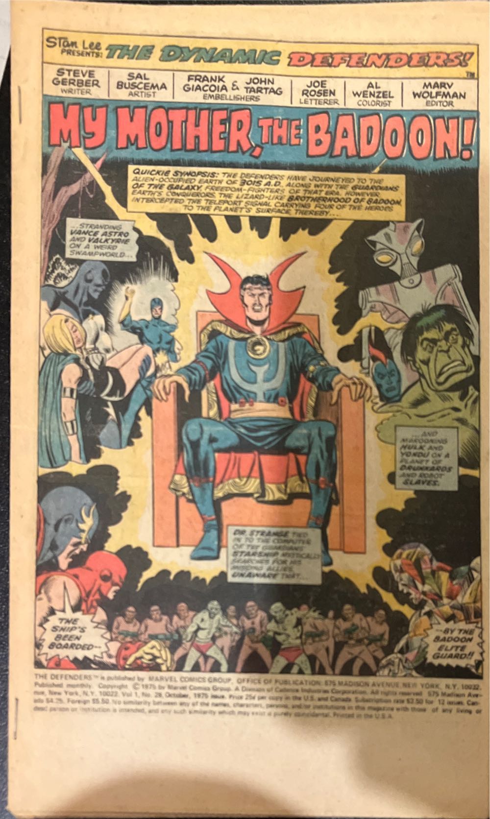 Defenders - Marvel Comics (28 - 10/1975) comic book collectible - Main Image 3