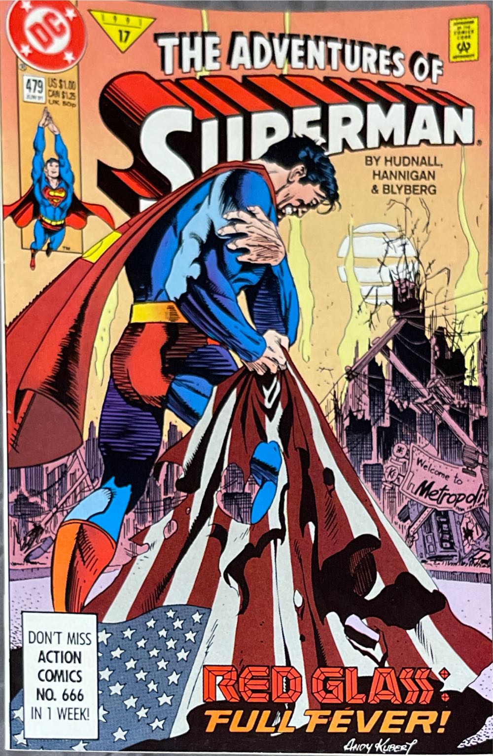 The Adventures Of Superman - DC Comics (479 - Jun 1991) comic book collectible [Barcode 070989311404] - Main Image 2