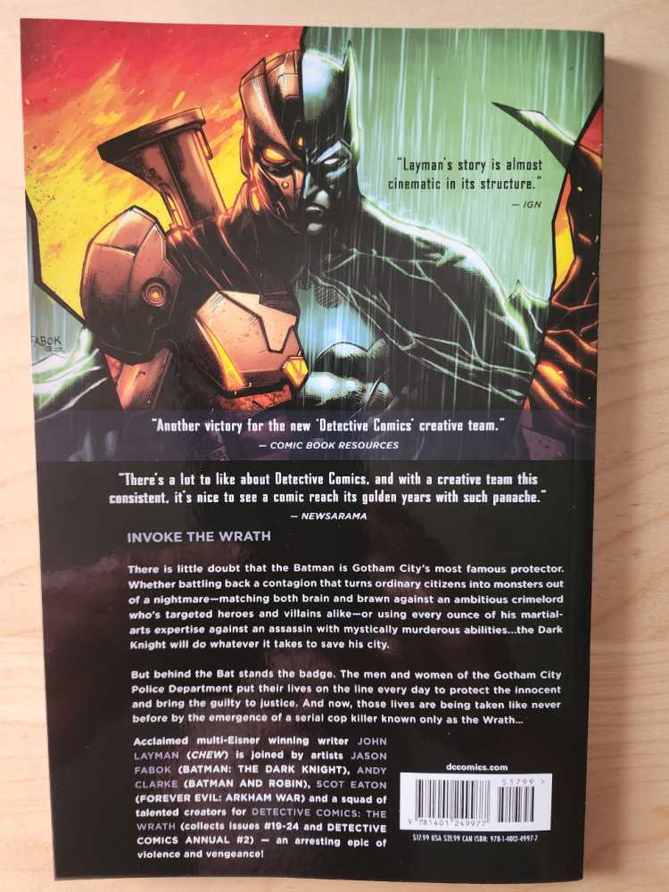 Batman Detective Comics The New 52! Vol. 4: The Wrath - DC Comics (4 - Jun 2014) comic book collectible [Barcode 978140124997751799] - Main Image 2