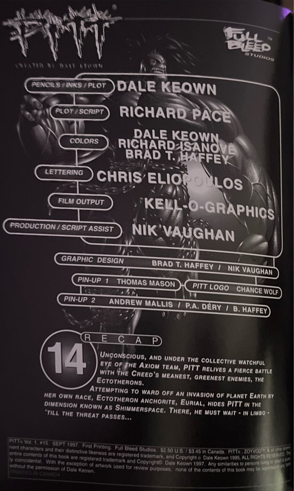 Pitt - Image / Full Bleed Studio (15 - Sept 1997) comic book collectible [Barcode 070989332539] - Main Image 3