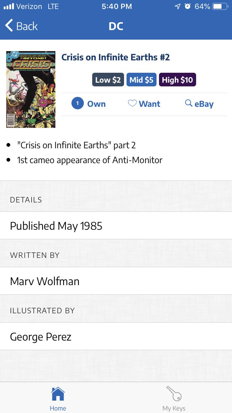 Crisis on Infinite Earths - DC (2 - May 1985) comic book collectible [Barcode 070989326613] - Main Image 2