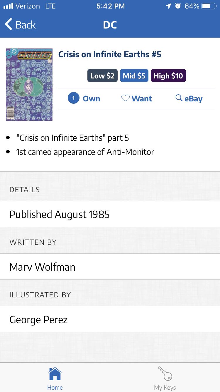 Crisis On Infinite Earths #5 - DC Comics (5 - 08/1985) comic book collectible - Main Image 2