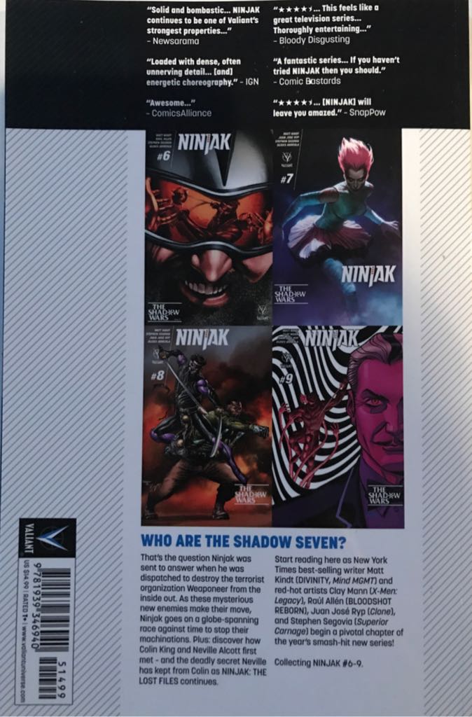 Ninjak Tpb Vol. 02 The shadow wars  (2) comic book collectible [Barcode 978193934694051499] - Main Image 2