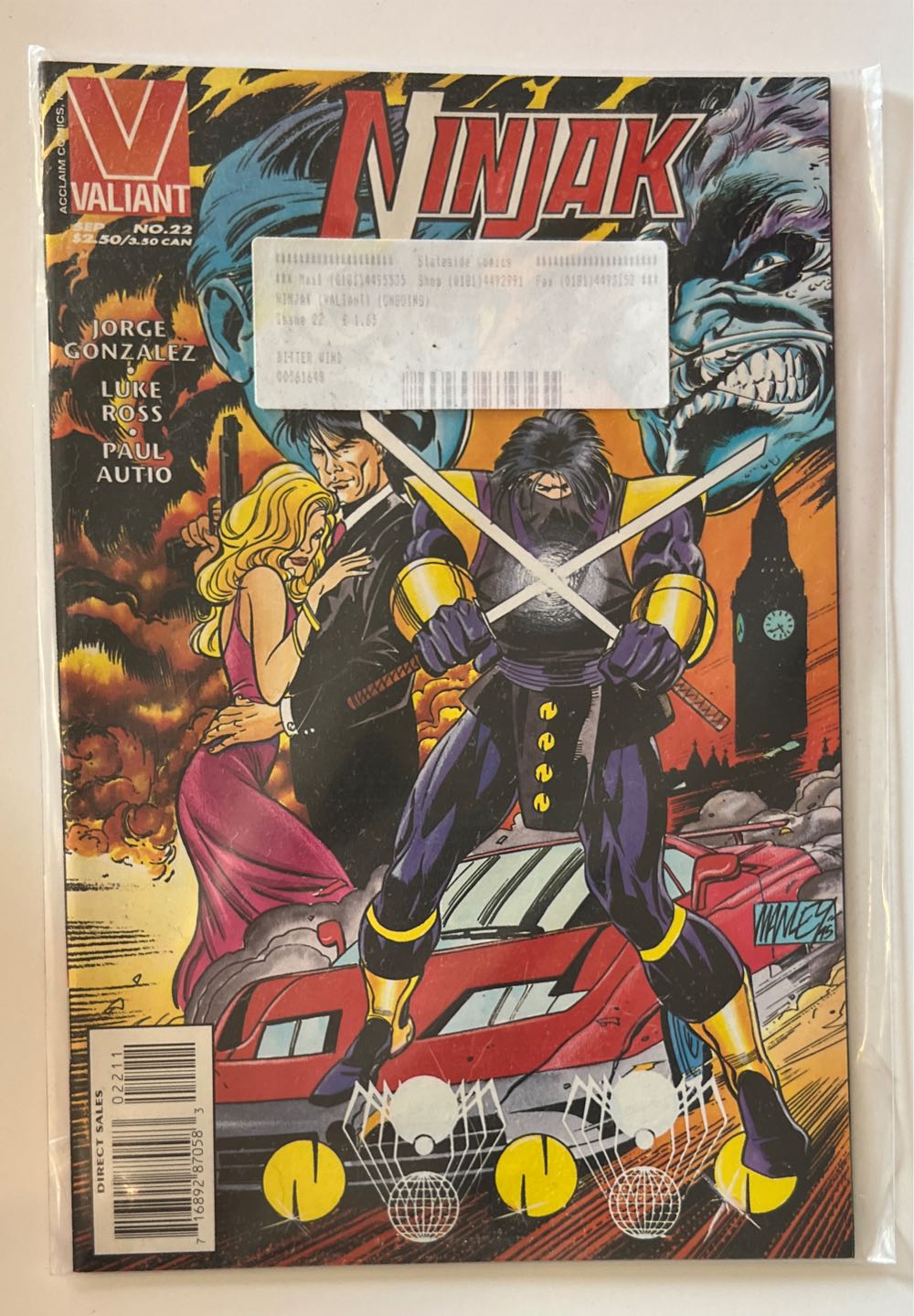 Ninjak - Valiant (22 - Sep 1995) comic book collectible [Barcode 71689287058302211] - Main Image 2