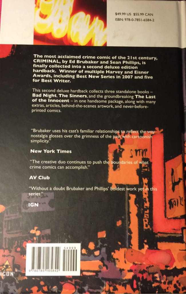 Criminal - Icon (2) comic book collectible [Barcode 9780785165842] - Main Image 2