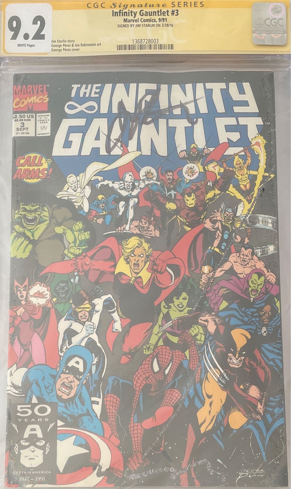 The Infinity Gauntlet #3 - Marvel (3 - Sep 1991) comic book collectible [Barcode 9780785145509] - Main Image 2