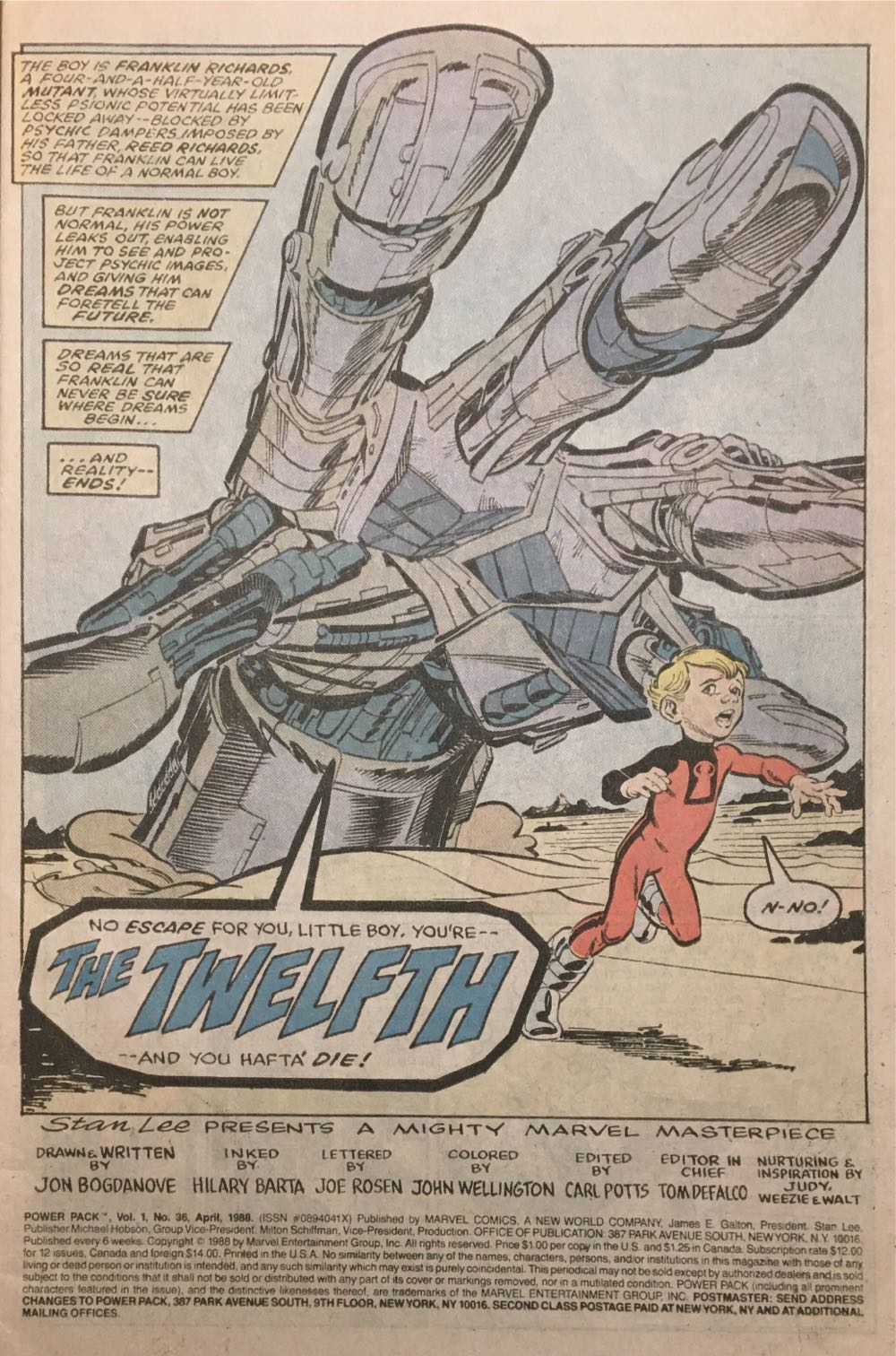 Power Pack - Marvel (36 - Apr 1988) comic book collectible [Barcode 071486020547] - Main Image 2