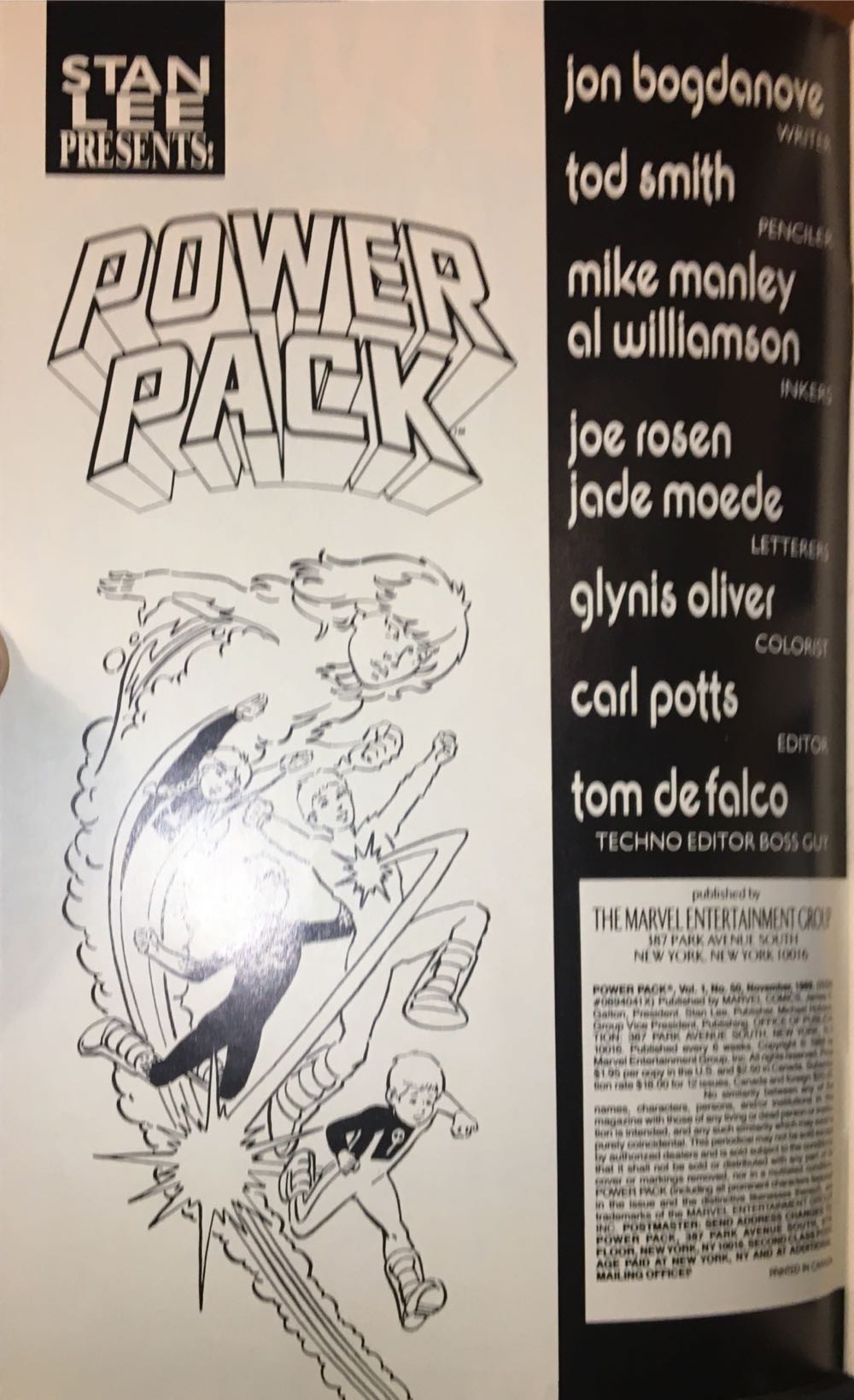 Power Pack - Marvel Comics (50 - 11/1989) comic book collectible [Barcode 024885210637] - Main Image 2