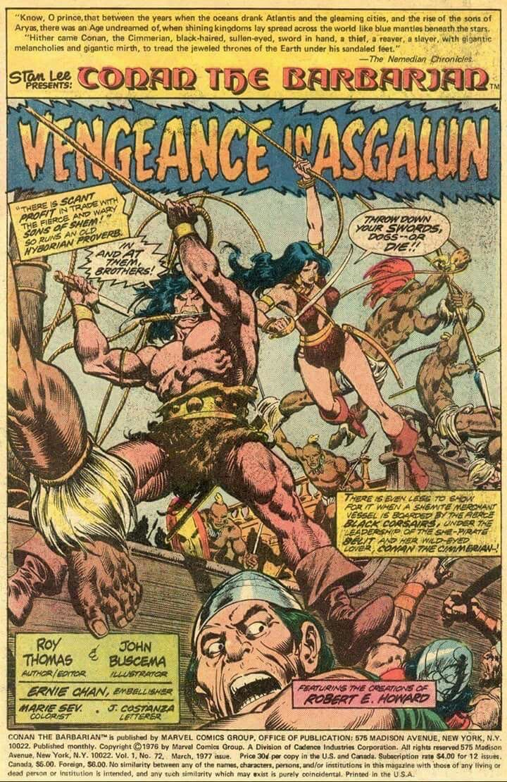 Conan the Barbarian - Marvel Comics (72 - Mar 1977) comic book collectible [Barcode 071486024989] - Main Image 3
