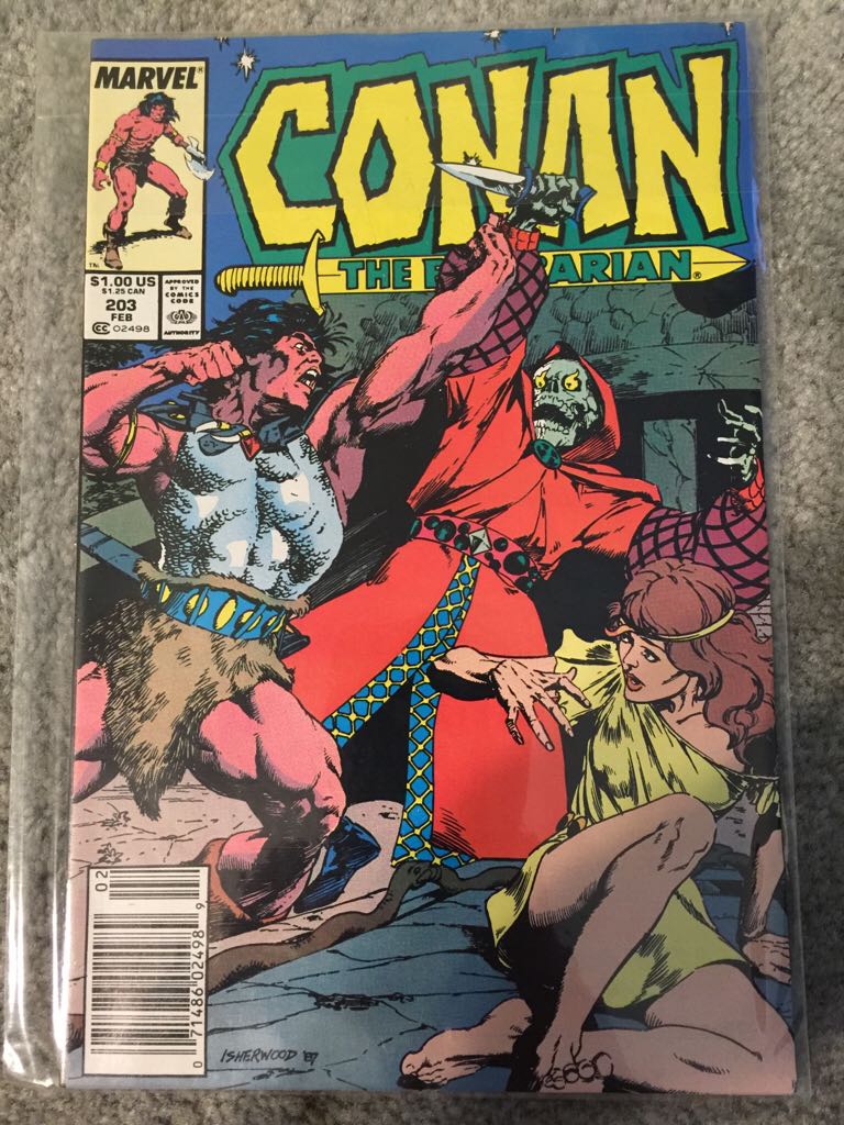 Conan The Barbarian - Marvel Comics (203 - Feb 1987) comic book collectible [Barcode 071486024989] - Main Image 1