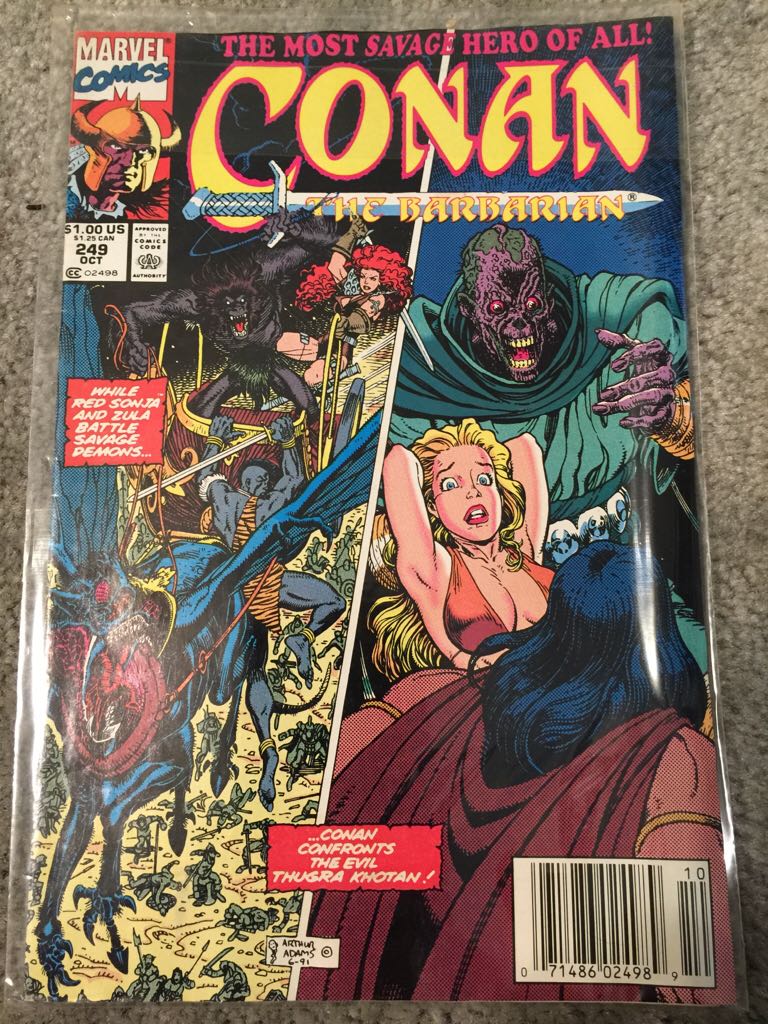 Conan The Barbarian Vol 1 - Marvel Comics (249 - Oct 1991) comic book collectible [Barcode 071486024989] - Main Image 1
