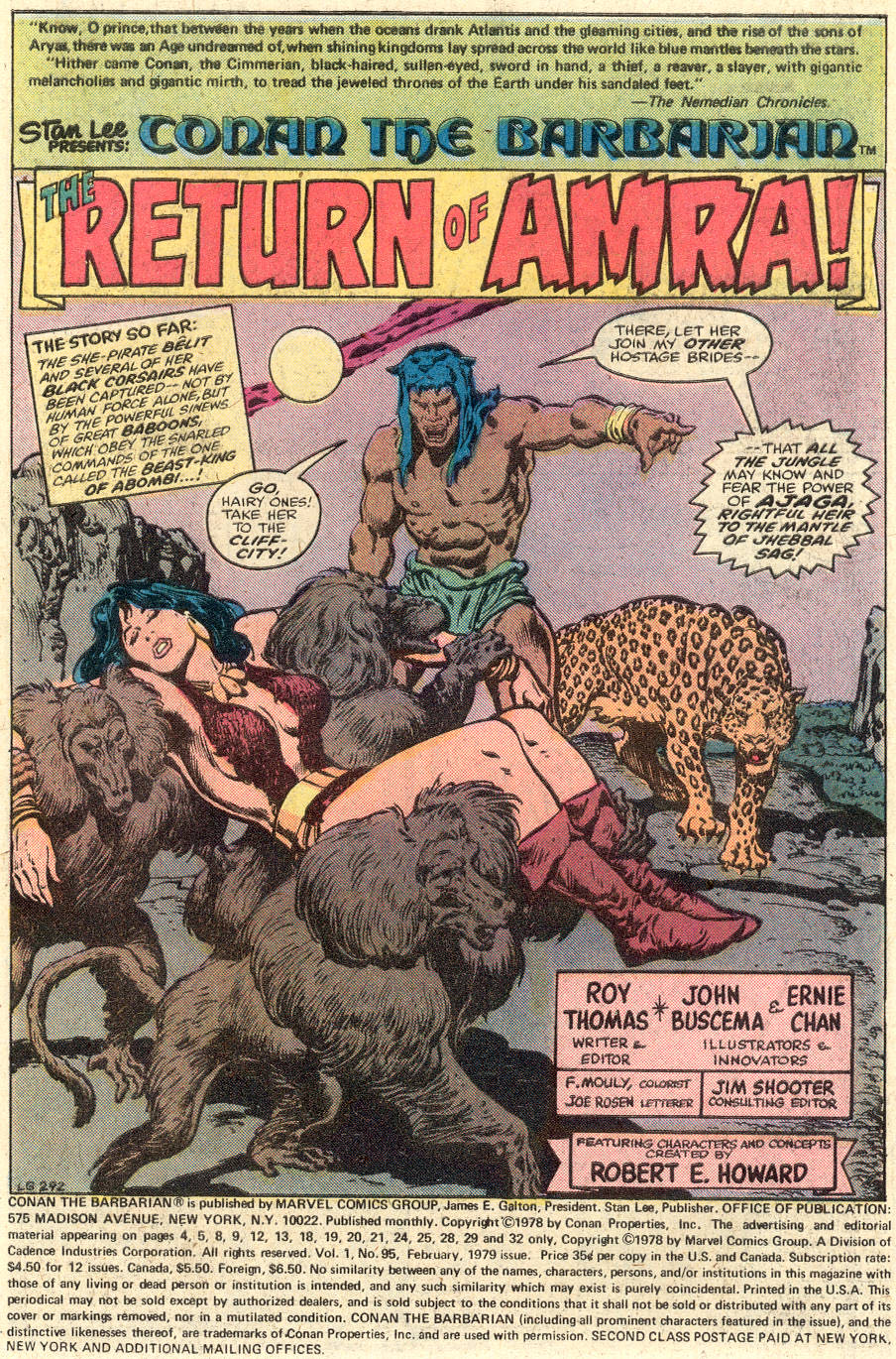 Conan The Barbarian - Marvel Comics (95 - Feb 1979) comic book collectible [Barcode 071486024989] - Main Image 2