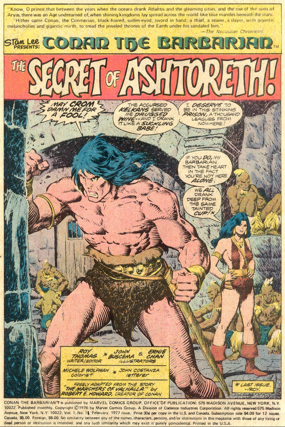 Conan The Barbarian - Marvel Comics (71 - Feb 1977) comic book collectible [Barcode 071486024989] - Main Image 3