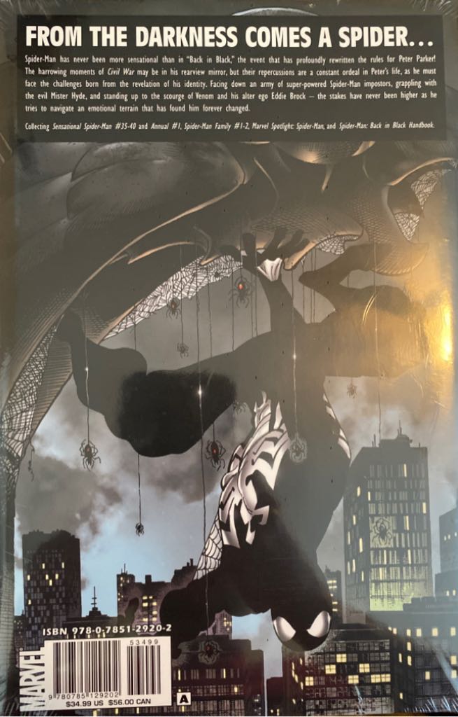 Peter Parker Spider-man: Back In Black - Marvel (1) comic book collectible [Barcode 52499] - Main Image 2