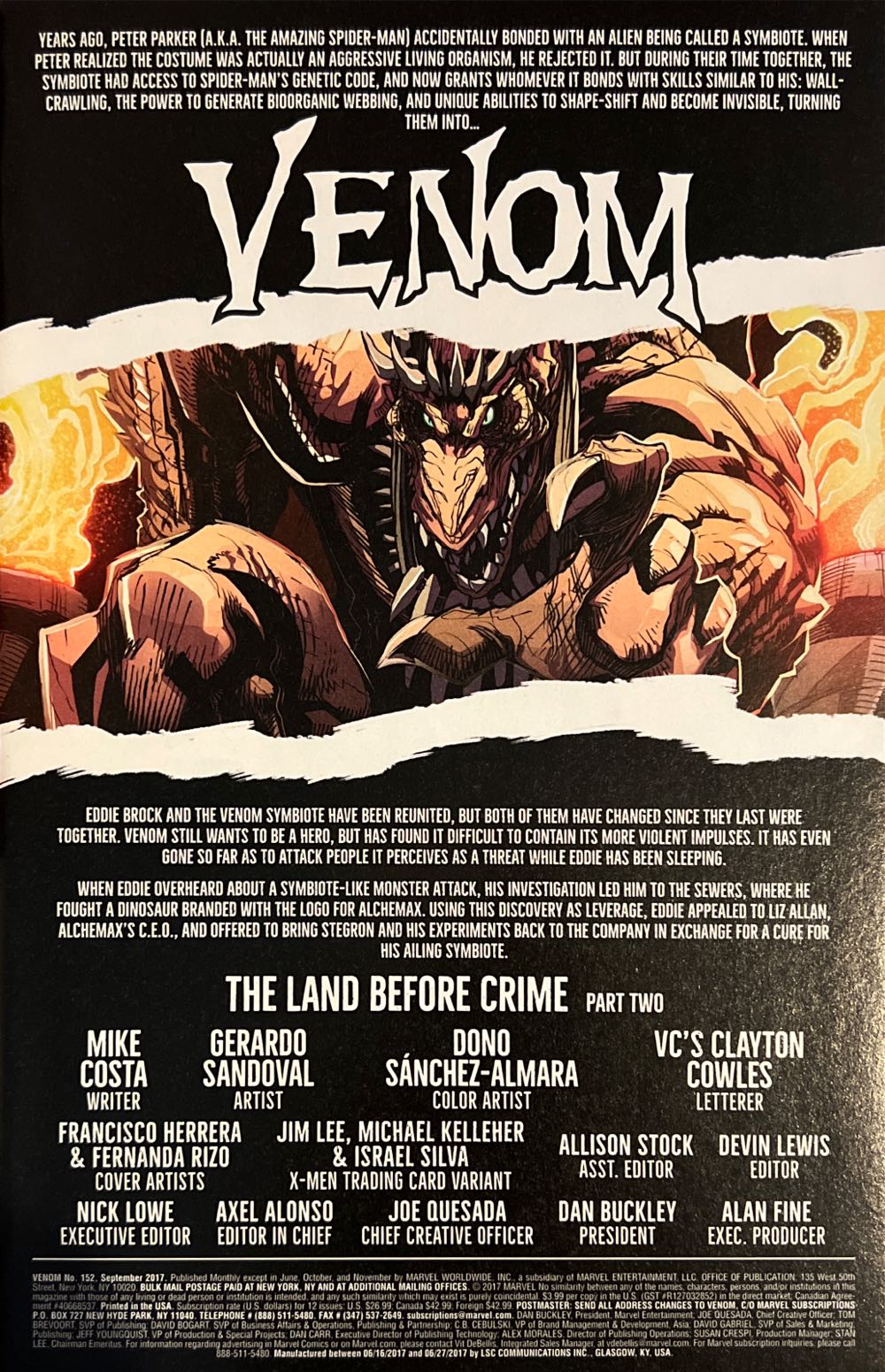 Venom - Marvel Comics (152 - Sep 2017) comic book collectible [Barcode 75960608626915211] - Main Image 3