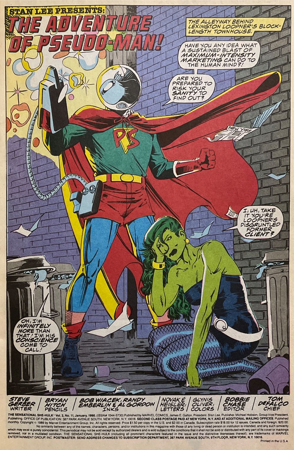 Sensational She-Hulk, The V2 - Marvel Comics (11 - Jan 1990) comic book collectible [Barcode 024885211900] - Main Image 2