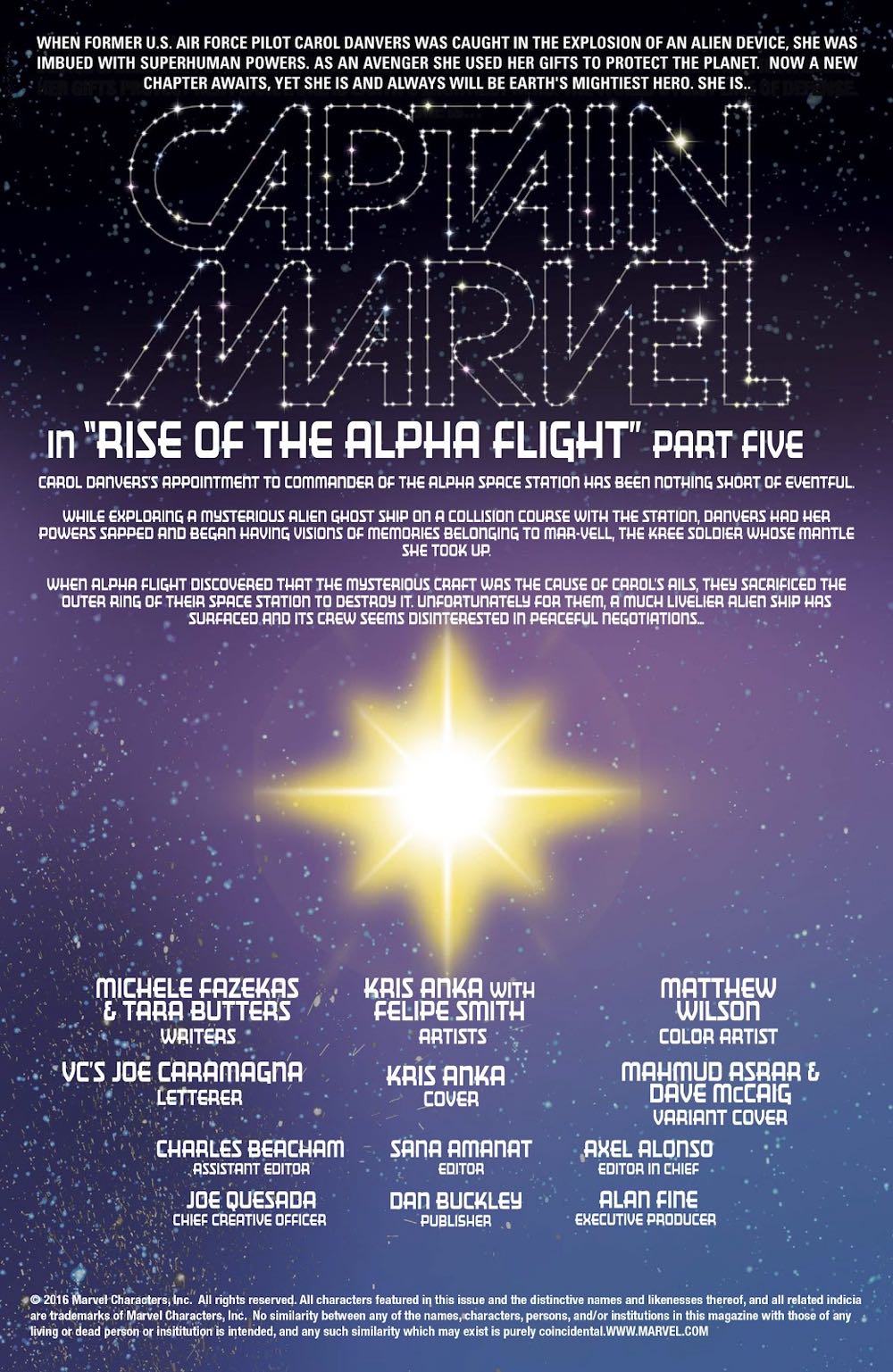 Captain Marvel Vol. 10 - Marvel Comics (5 - Jul 2016) comic book collectible [Barcode 75960608348000511] - Main Image 2