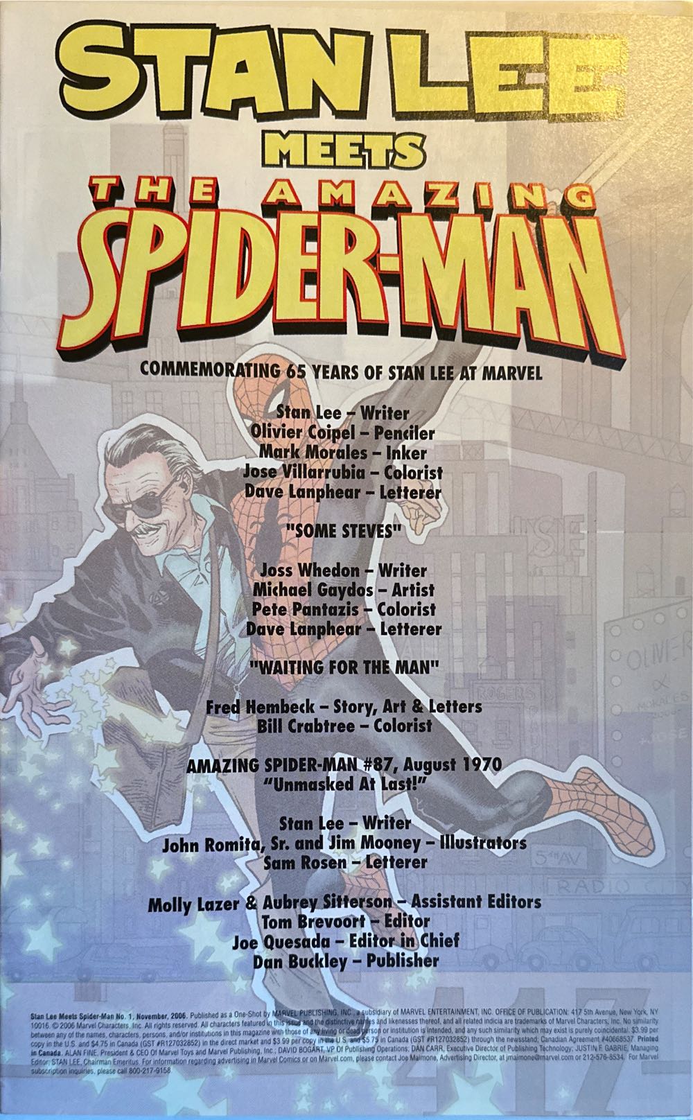 Stan Lee Meets Spider-Man - Marvel (1 - Nov 2006) comic book collectible [Barcode 75960605890700111] - Main Image 2