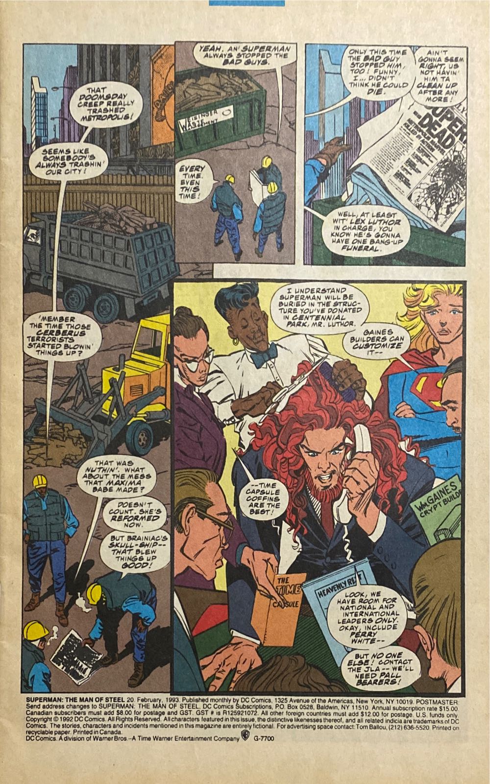 •Superman: The Man Of Steel - DC Comics (20 - Feb 1993) comic book collectible [Barcode 070992308019] - Main Image 3