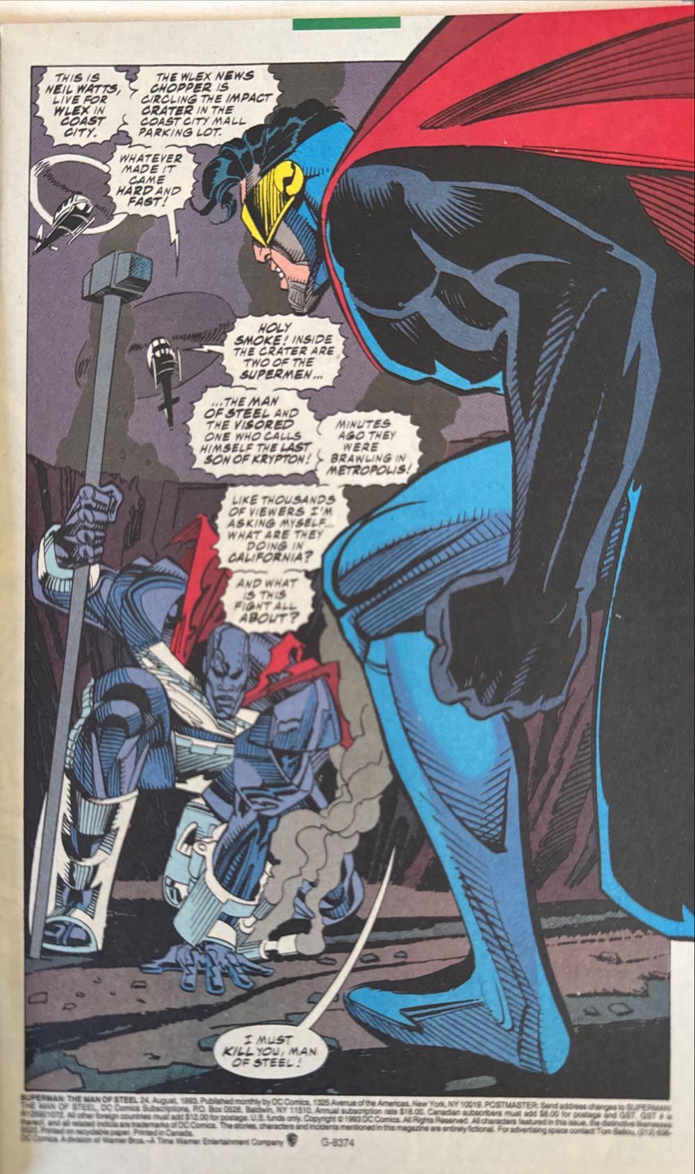 Superman Man Of Steel #24 - DC Comics (24 - 08/1993) comic book collectible [Barcode 070989308015] - Main Image 2