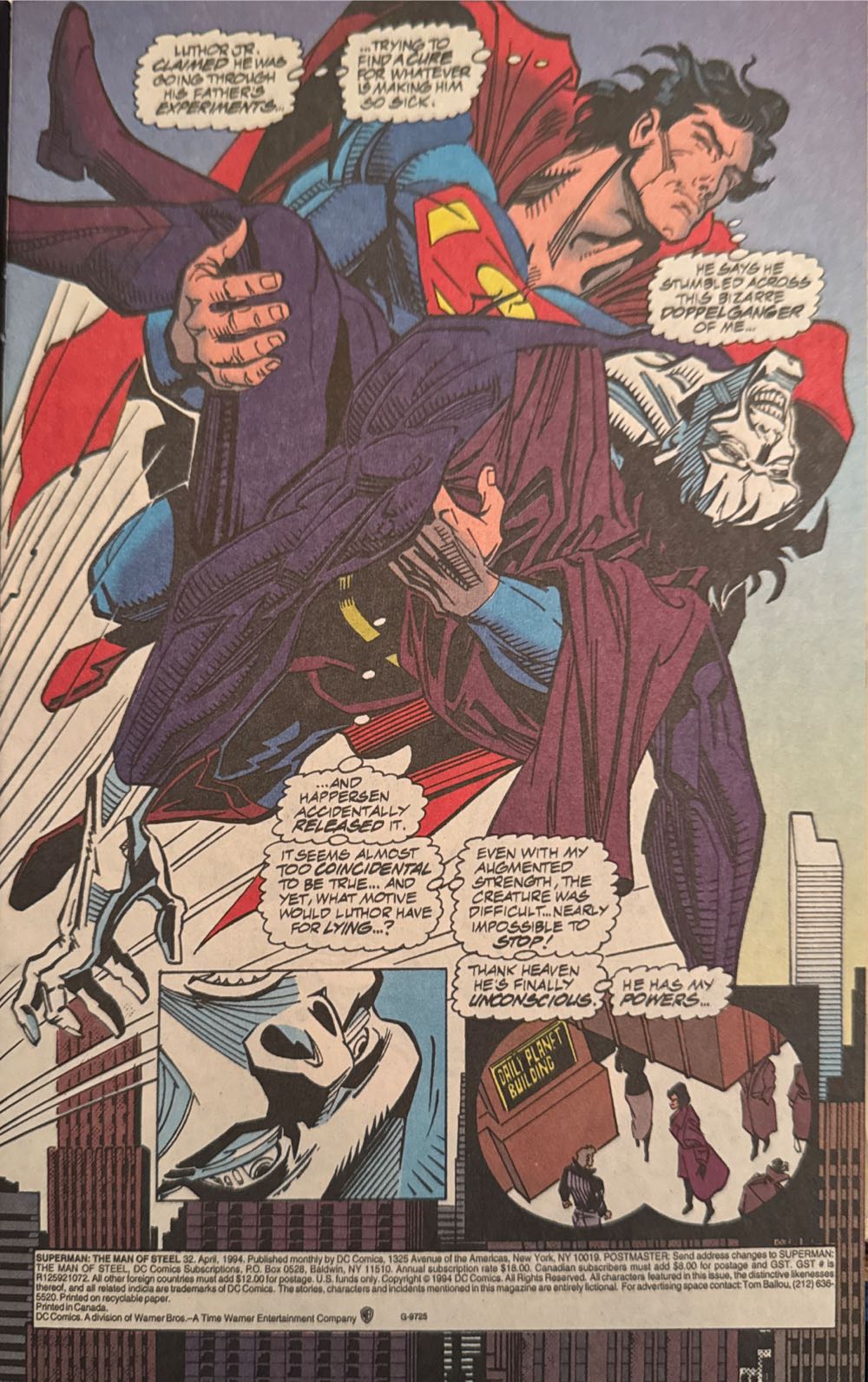 •Superman: The Man Of Steel - DC Comics (32 - Apr 1994) comic book collectible [Barcode 76194120050703211] - Main Image 2