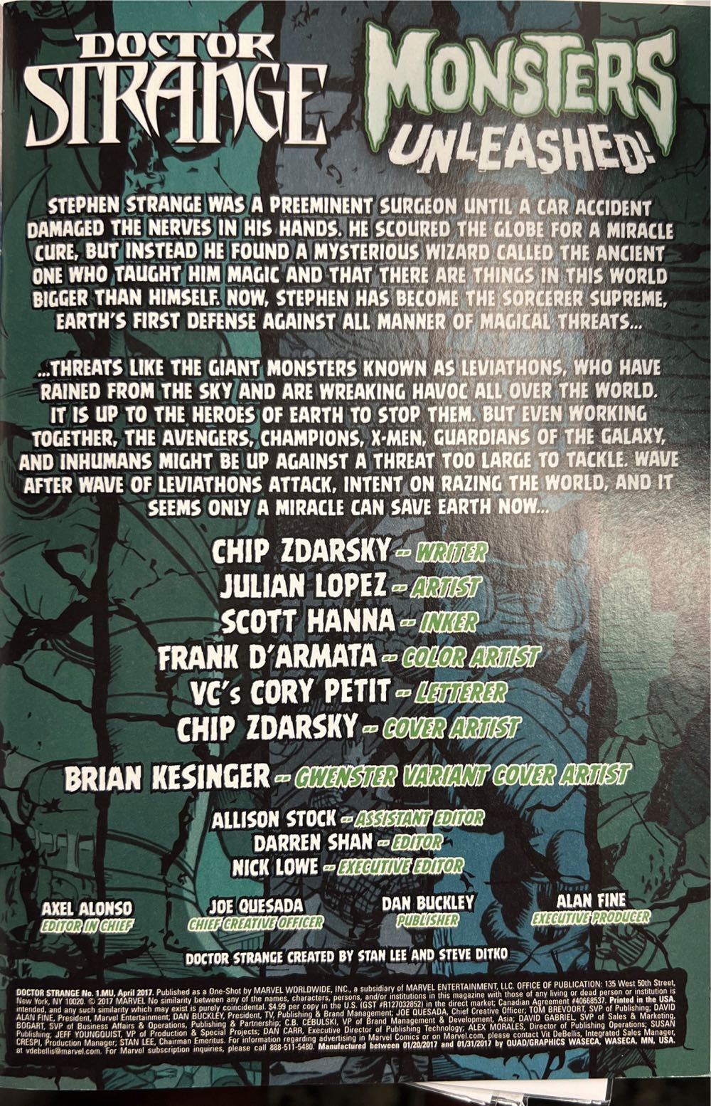 Doctor Strange Vol 4 - Marvel (1.MUA - Apr 2017) comic book collectible [Barcode 75960608641200111] - Main Image 2