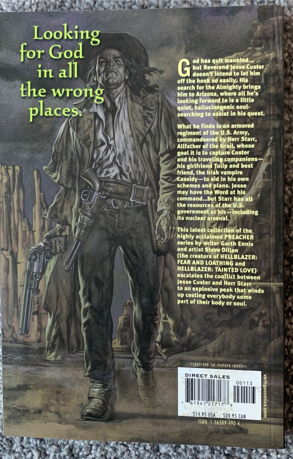 Preacher: War In The Sun - DC Vertigo (Vol. 6 - Sep 1998) comic book collectible [Barcode 761941217178] - Main Image 2