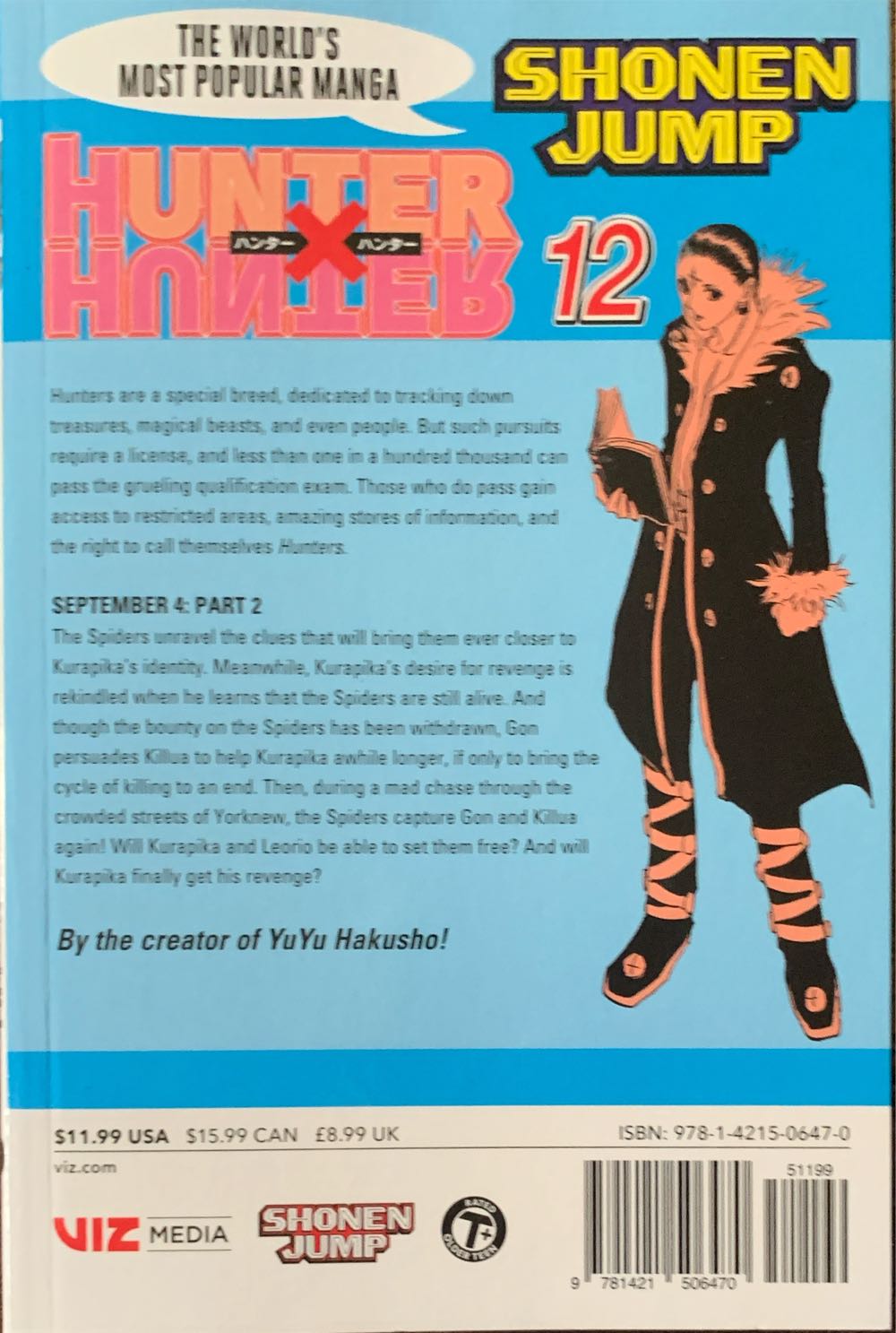 Hunter X Hunter: September 4 Part 2 - VIZ Media / Shonen Jump (104-115 - Jan 2007) comic book collectible [Barcode 9781421506470] - Main Image 2