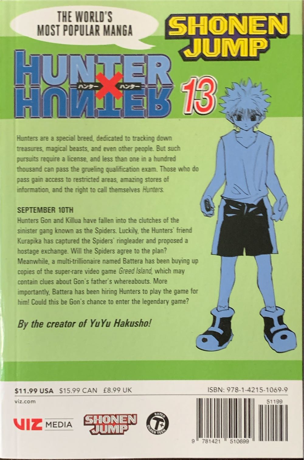 Hunter X Hunter: September 10th - VIZ Media / Shonen Jump (116-127 - Mar 2007) comic book collectible [Barcode 9781421510699] - Main Image 2