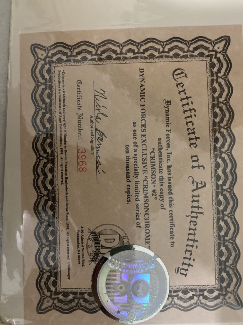 Crimson - Cliffhanger! (2 - Jun 1998) comic book collectible [Barcode 709853401216] - Main Image 2