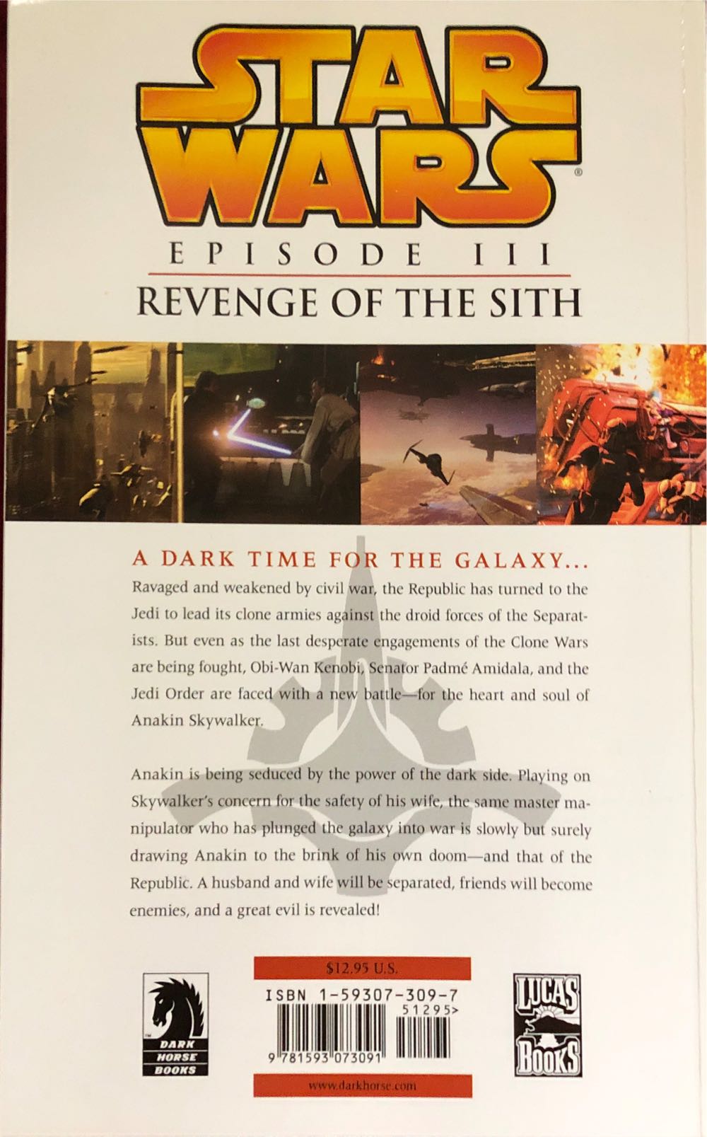 Star Wars Episode III: Revenge Of The Sith - Dark Horse Com (3) comic book collectible [Barcode 9781593073091] - Main Image 2