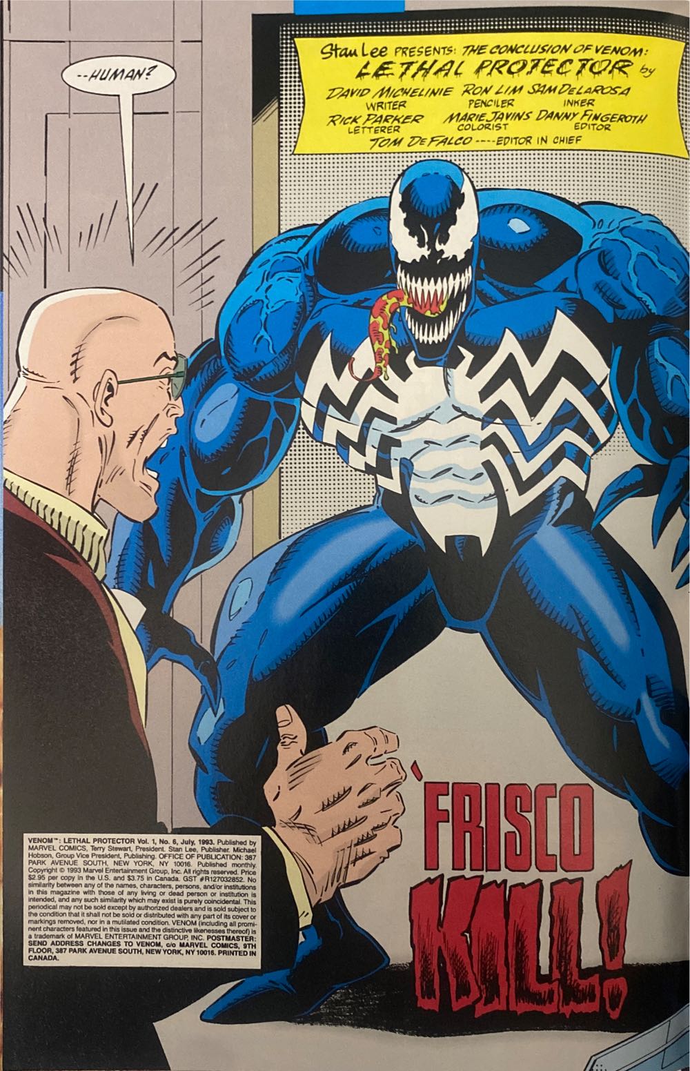 Venom: Lethal Protector - Marvel (6 - Jul 1993) comic book collectible [Barcode 759606012022] - Main Image 3