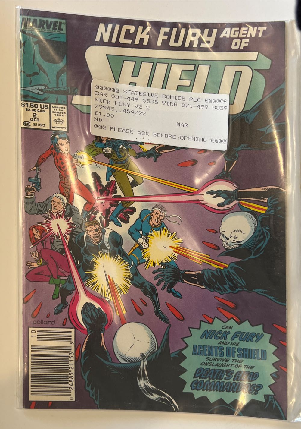 Nick Fury: Agent Of Shield - Marvel Comics (2 - Oct 1989) comic book collectible [Barcode 024885211535] - Main Image 3