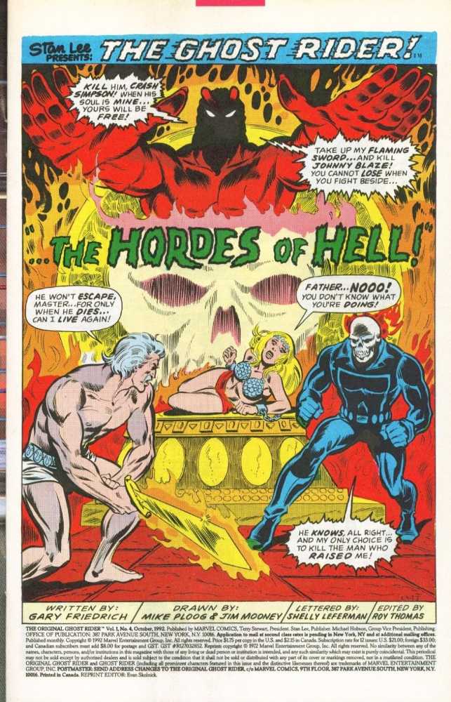 Original Ghost Rider, The - Marvel (4 - Oct 1992) comic book collectible [Barcode 071486020271] - Main Image 2