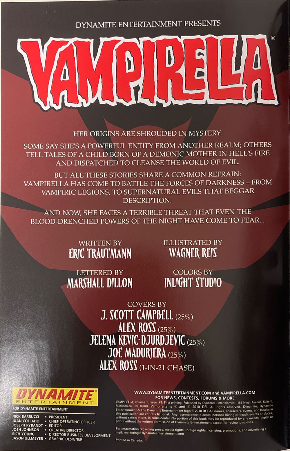 Vampirella #01 - Dynamite Entertainement (1) comic book collectible [Barcode 725130154729] - Main Image 2