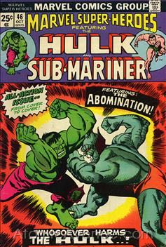 Marvel Super Heroes: The Hulk Sub-Mariner - Marvel (46 - Oct 1974) comic book collectible [Barcode 7148602475] - Main Image 1