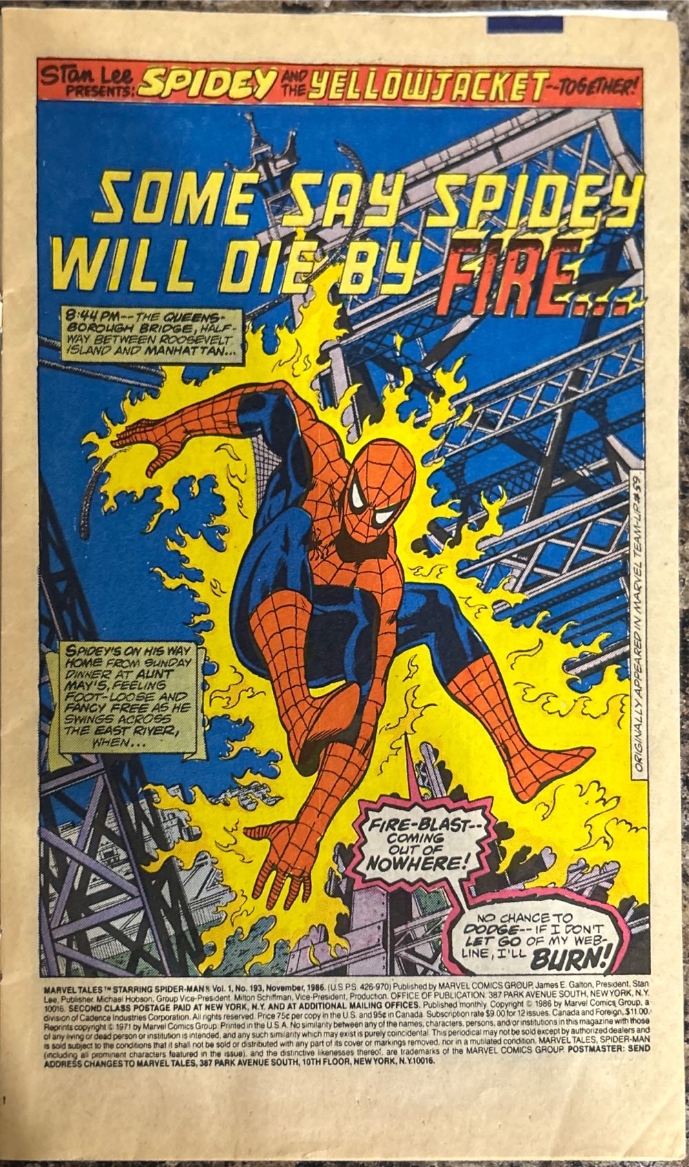 Marvel Tales: Featuring The Sensational Spider-Man - Marvel Comics (193 - Nov 1986) comic book collectible [Barcode 07148602476711] - Main Image 3