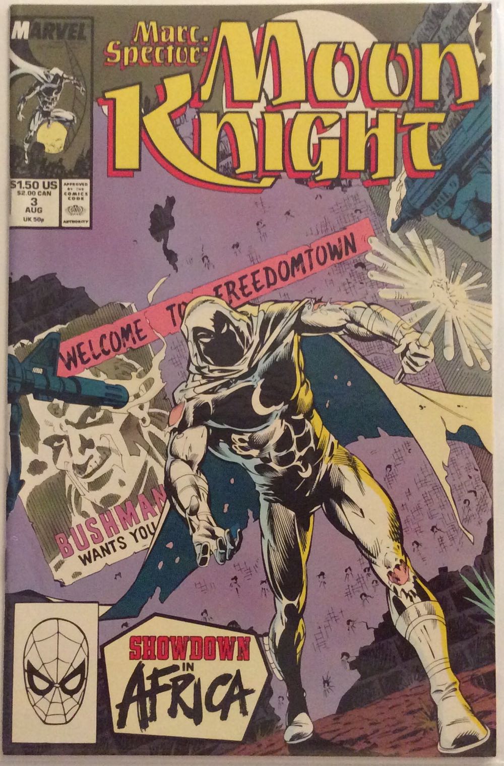Moon Knight: Marc Spector - Marvel Comics (3 - Aug 1989) comic book collectible [Barcode 13111786] - Main Image 2