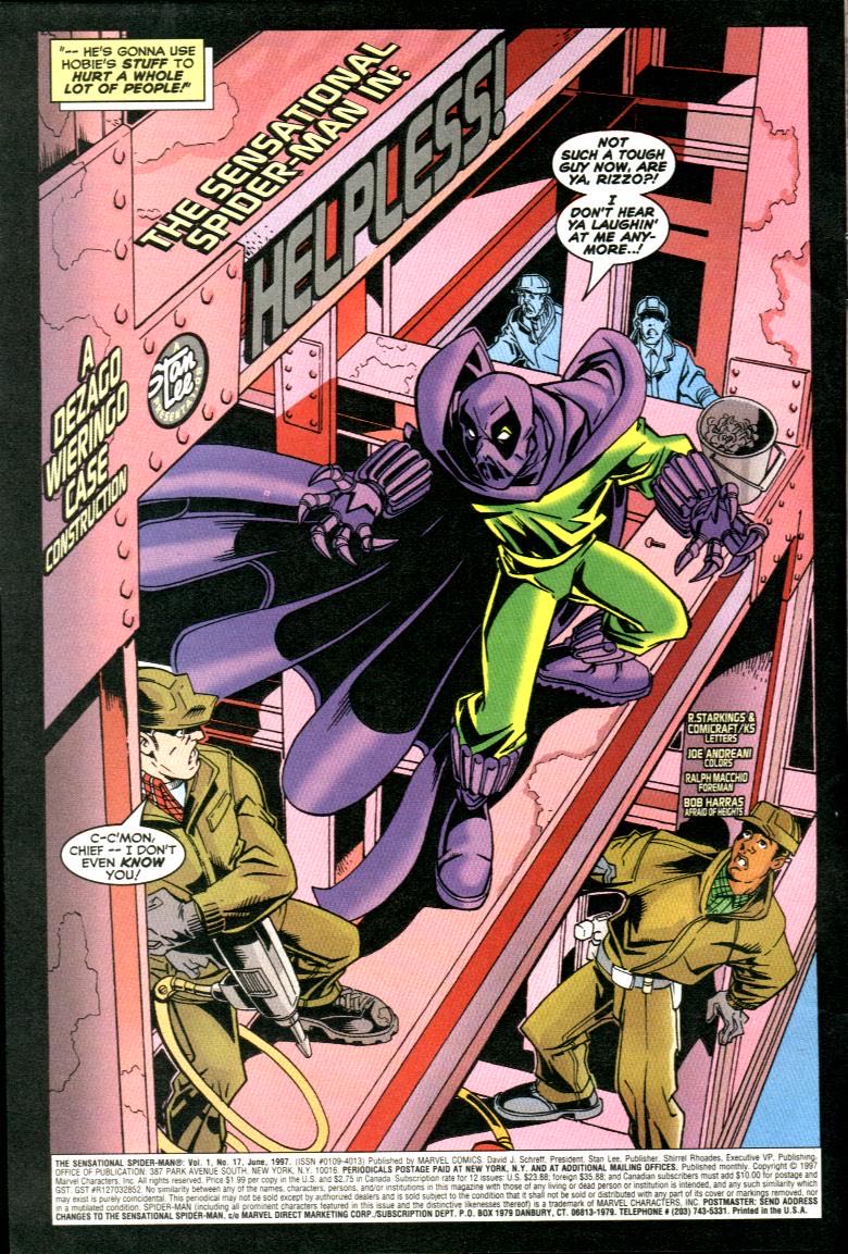 Sensational Spider-Man - Marvel Comics (17 - Jun 1997) comic book collectible [Barcode 071486034216] - Main Image 2