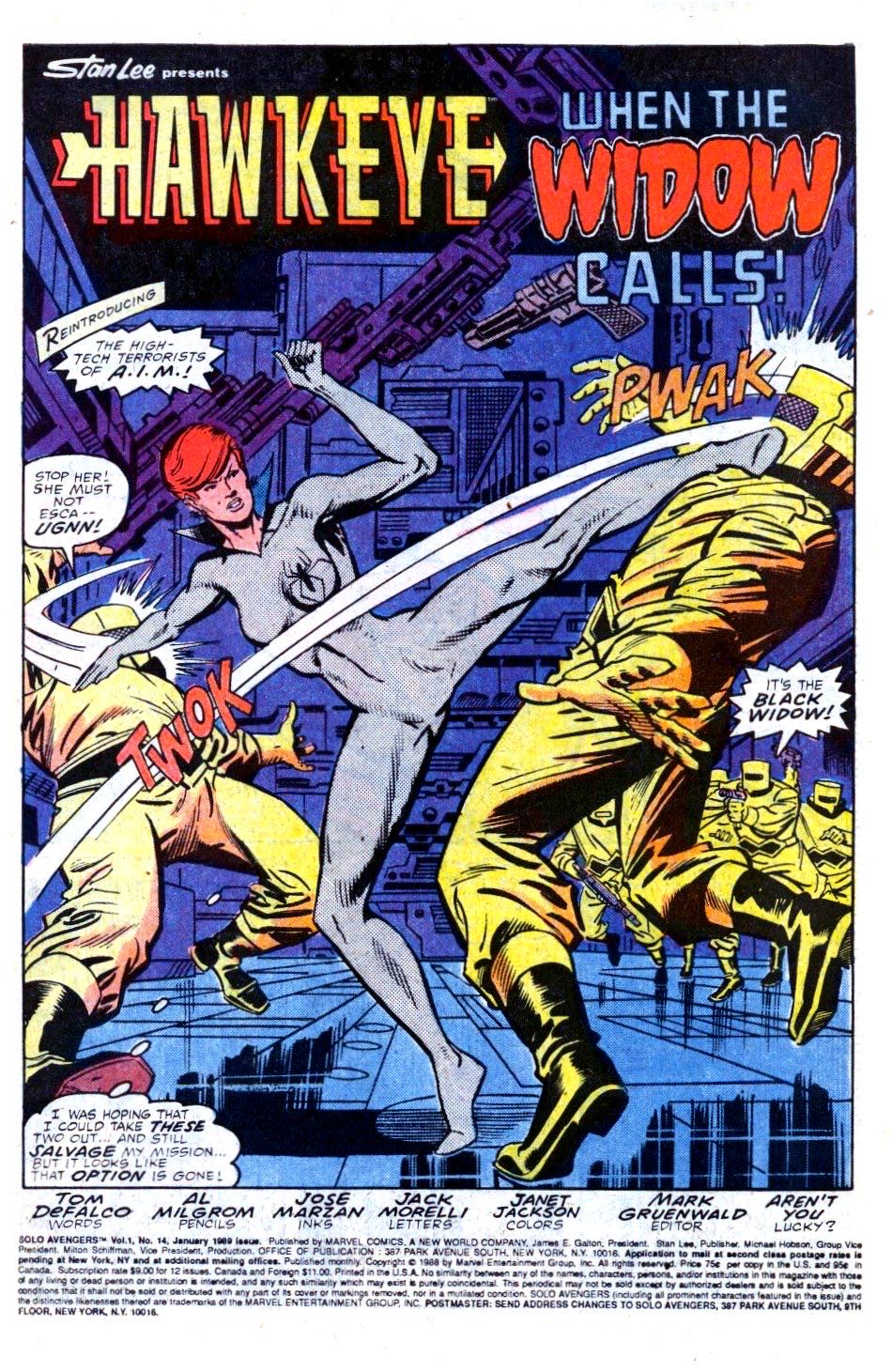 Solo Avengers - Marvel (14 - Jan 1989) comic book collectible - Main Image 3