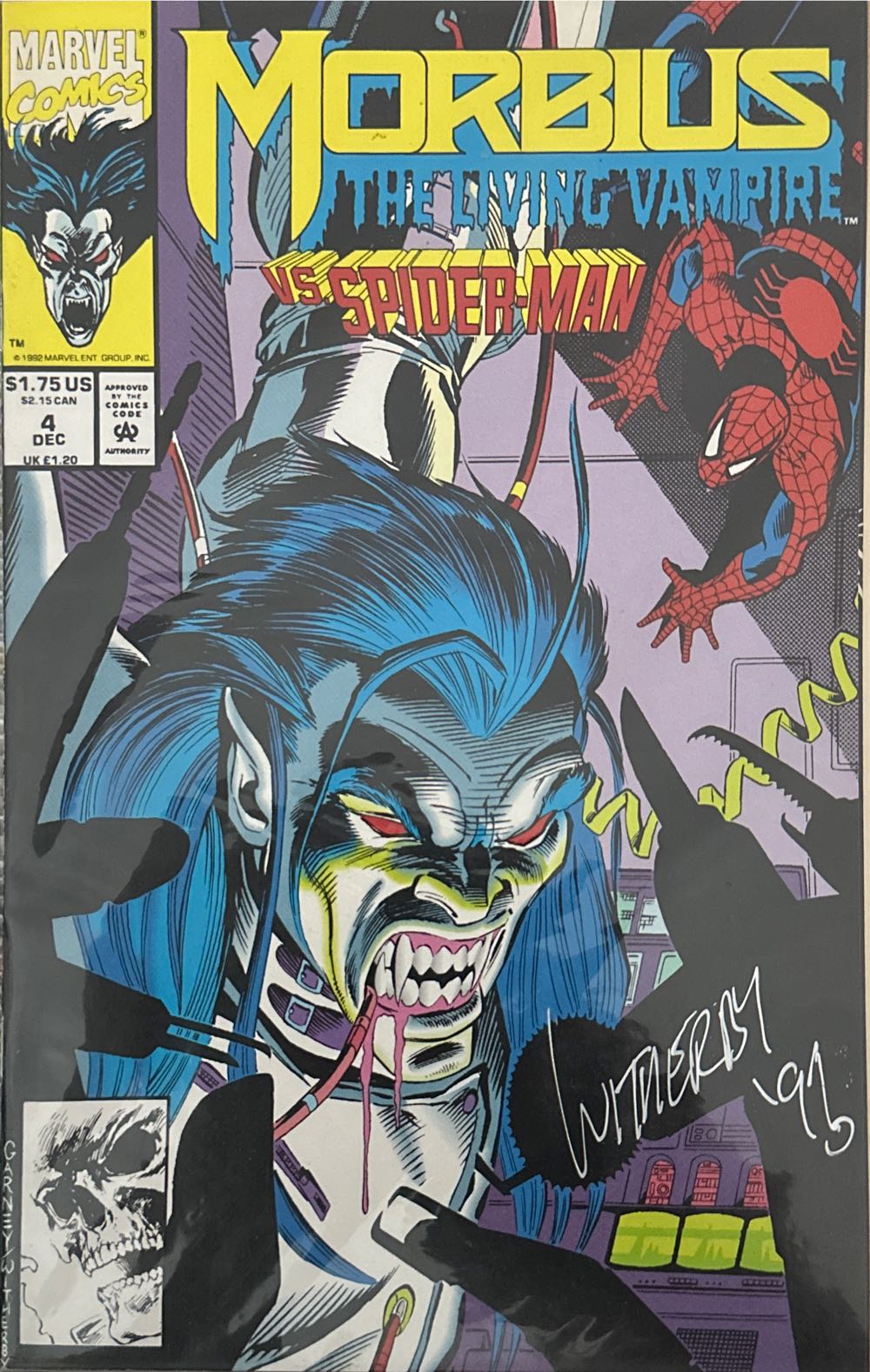 Morbius: The Living Vampire (1992) - Marvel Comics (4 - Dec 1992) comic book collectible [Barcode 071486019299] - Main Image 2