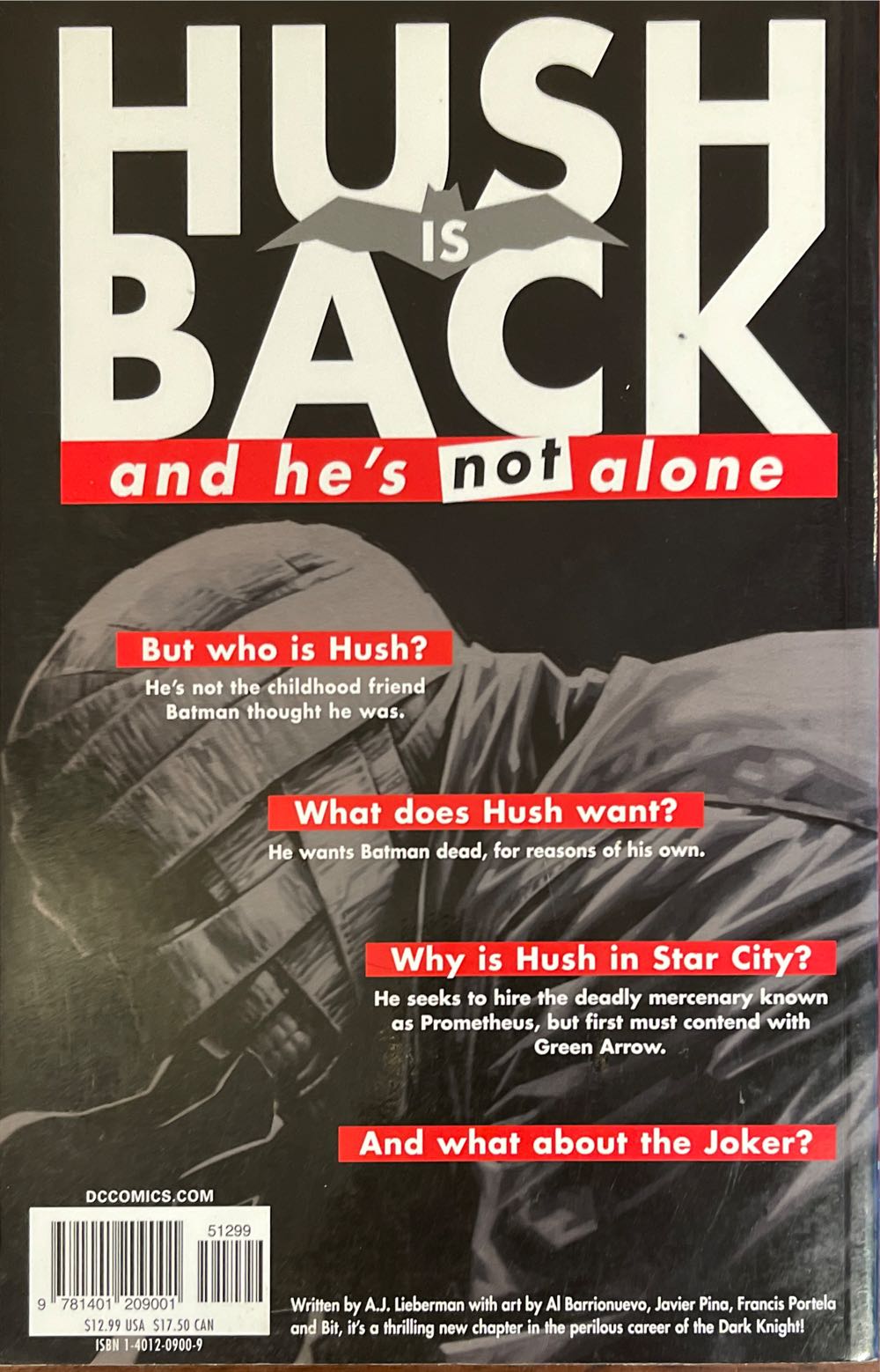 Batman: OC 48: Hush Returns - DC Comics (Batman Gotham Knights #50-56) comic book collectible [Barcode 9781401209001] - Main Image 2