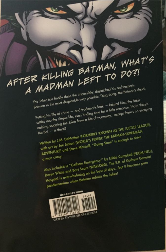 Batman: Going Sane  comic book collectible [Barcode 978140121821851499] - Main Image 2