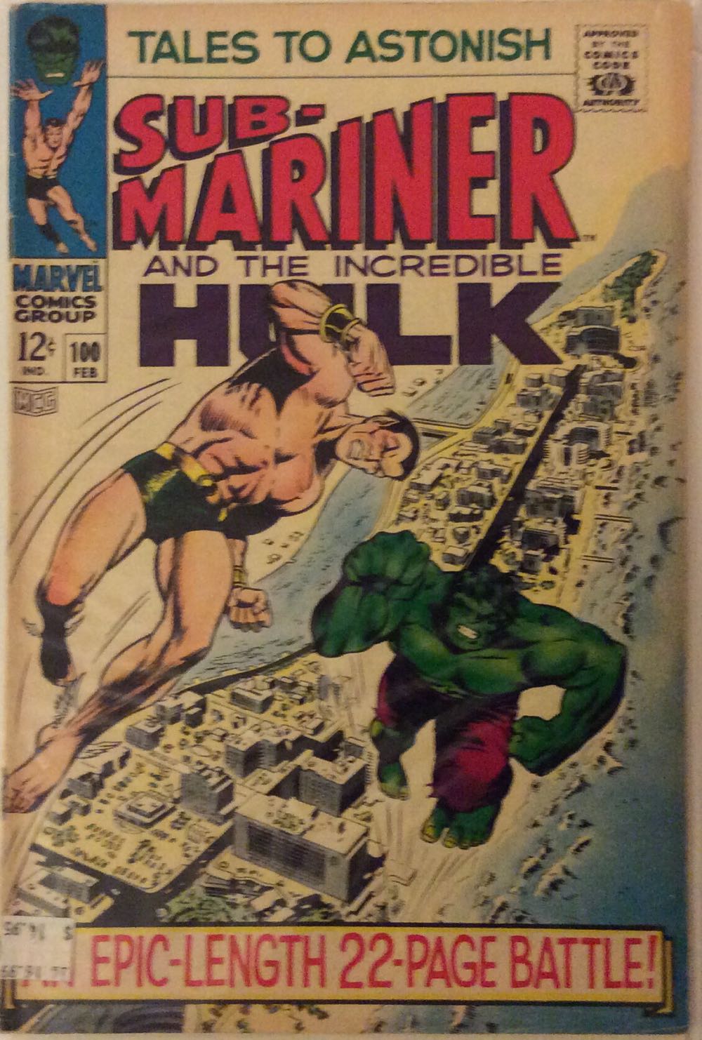 Tales To Astonish - Marvel Comics (100 - Feb 1968) comic book collectible [Barcode 741582] - Main Image 2