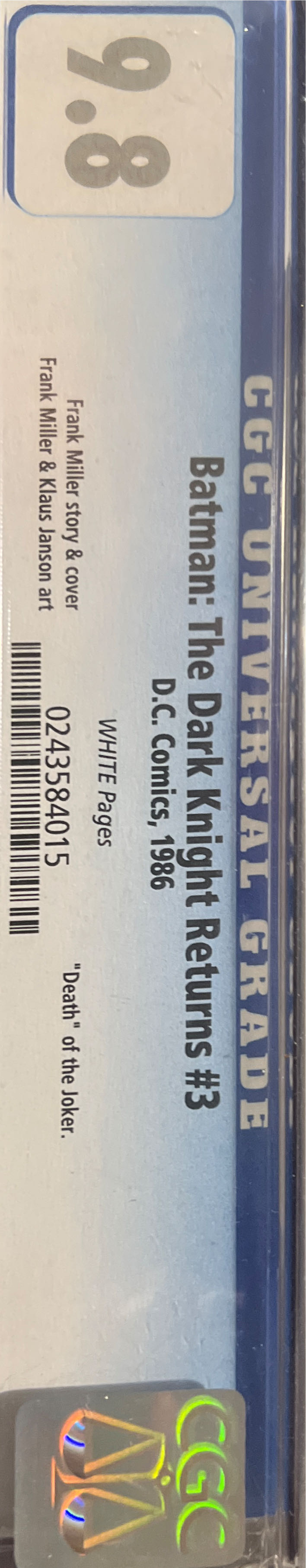 Batman: The Dark Knight - DC (3 - Apr 1986) comic book collectible [Barcode 761941306438] - Main Image 3