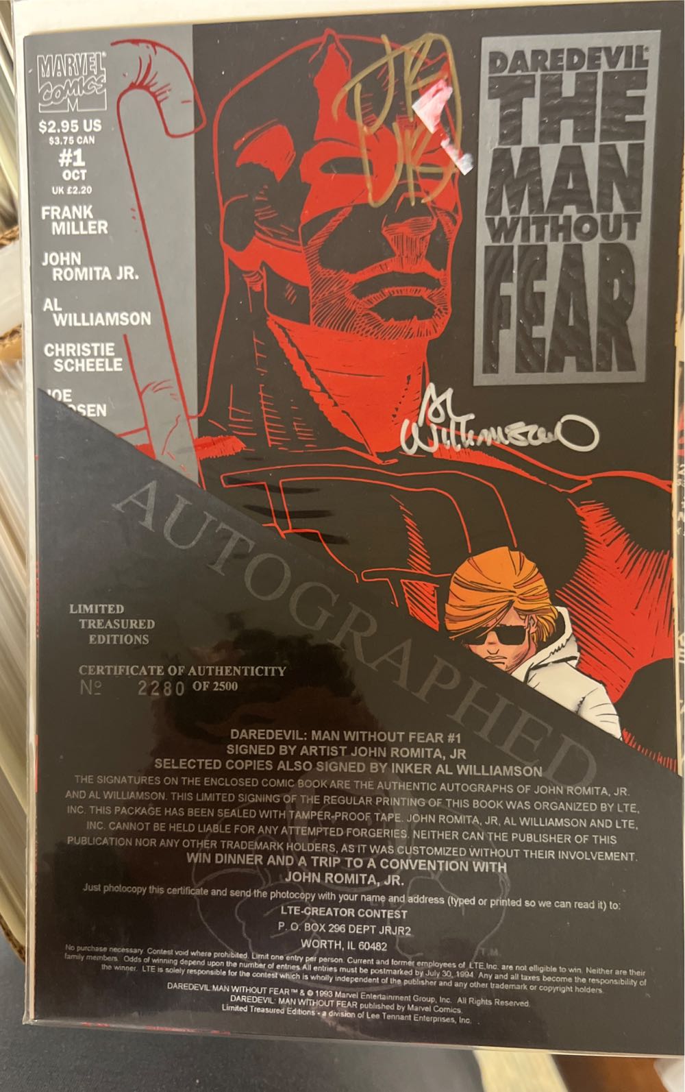 Daredevil The Man Without Fear - Marvel Comics (1 - Oct 1993) comic book collectible [Barcode 071486025764] - Main Image 2