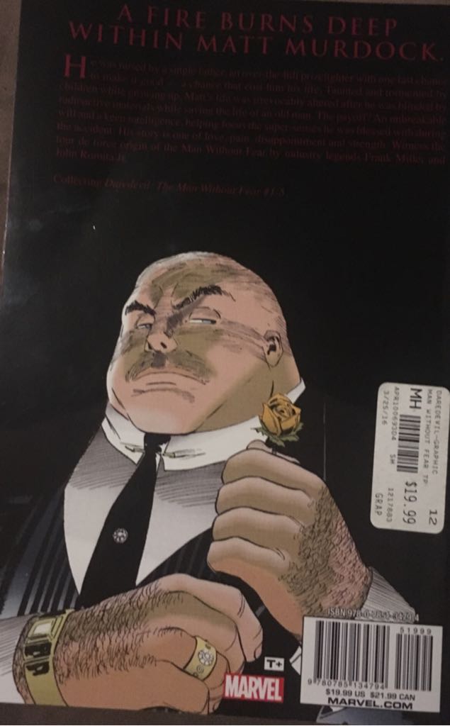 Daredevil: The Man Without Fear TPB - Marvel (1 - Jan 2013) comic book collectible [Barcode 978078513479451922] - Main Image 2