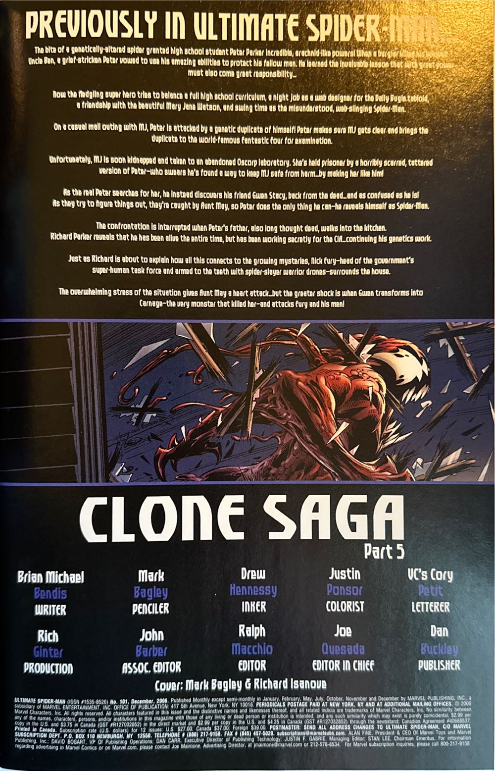 Ultimate Spider-Man - Marvel Comics (101 - Dec 2006) comic book collectible [Barcode 75960605031410111] - Main Image 2